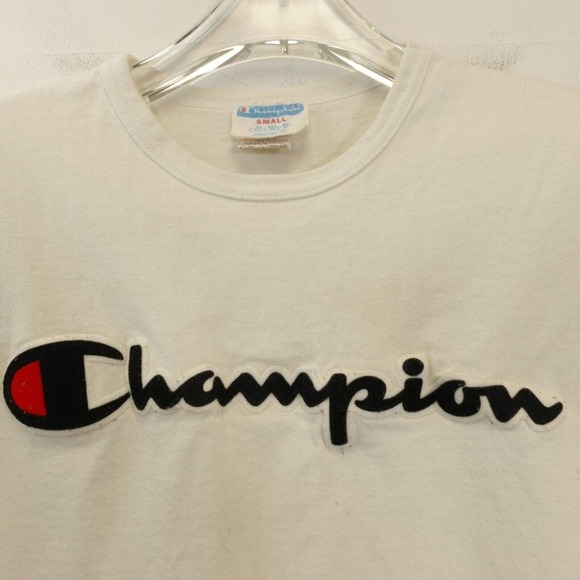 VINTAGE Champion T Shirt XS Logo Spell Out Graphic Tee 90s Plain‎ Basic Classic - Picture 3 of 11
